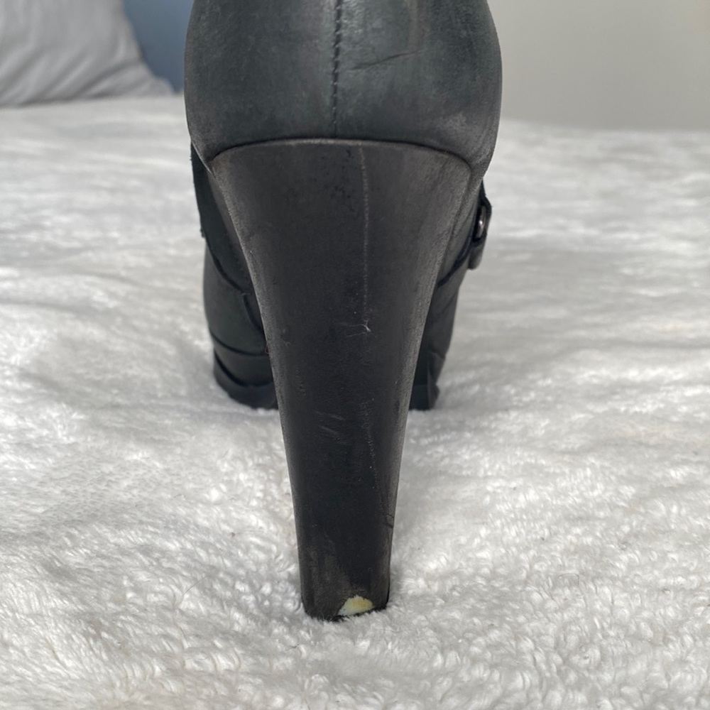 ALL SAINTS BLACK LEATHER DOUBLE STRAP BOOTS MADE IN PORTUGAL - Picture 4 of 4